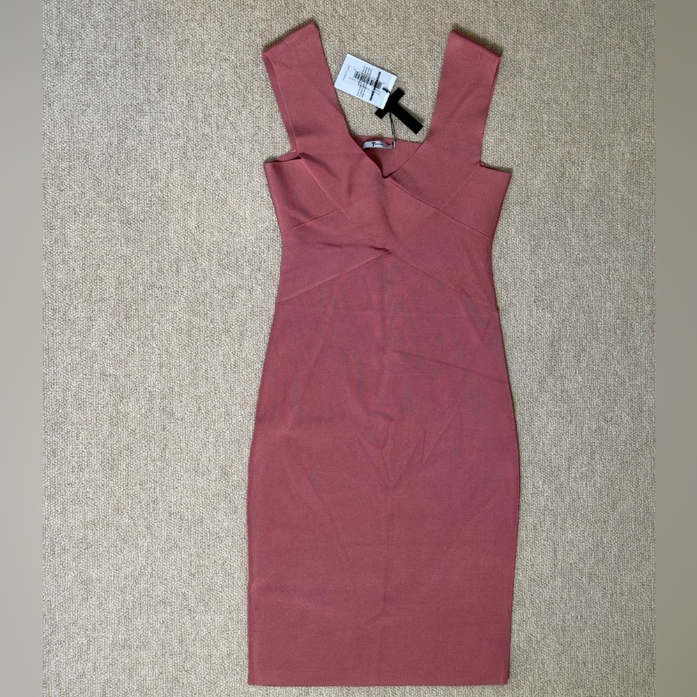 T by Alexander Wang Dusty Rose/Fig Midi Dress